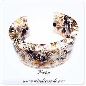Seashells in Resin Handmade Cuff Bangle